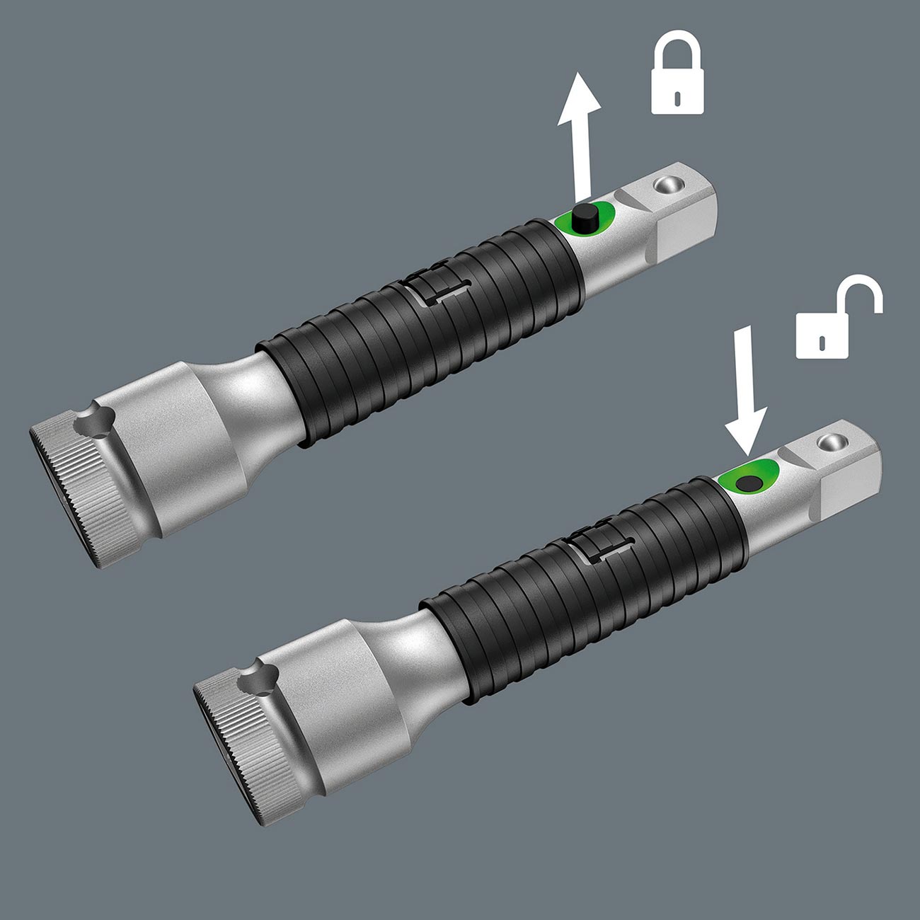 Wera Zyklop "flexible-lock" Extension With Free-turning Sleeve 3/8" Drive X 5" (125mm) Extension