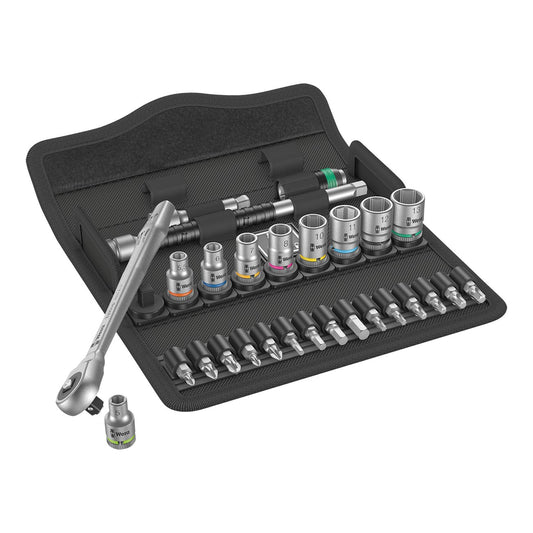 Wera Metric 1/4" Drive Metal Ratchet Set With Push-through Square (28 Piece Set)