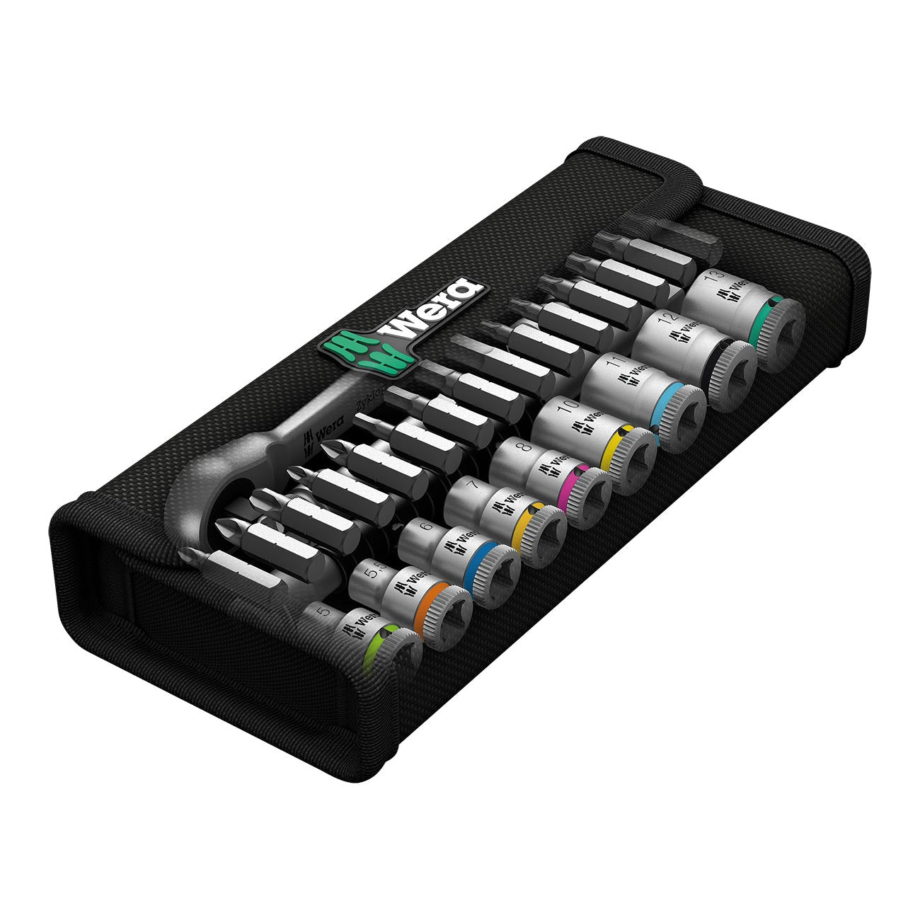 Wera Metric 1/4" Drive Metal Ratchet Set With Push-through Square (28 Piece Set)