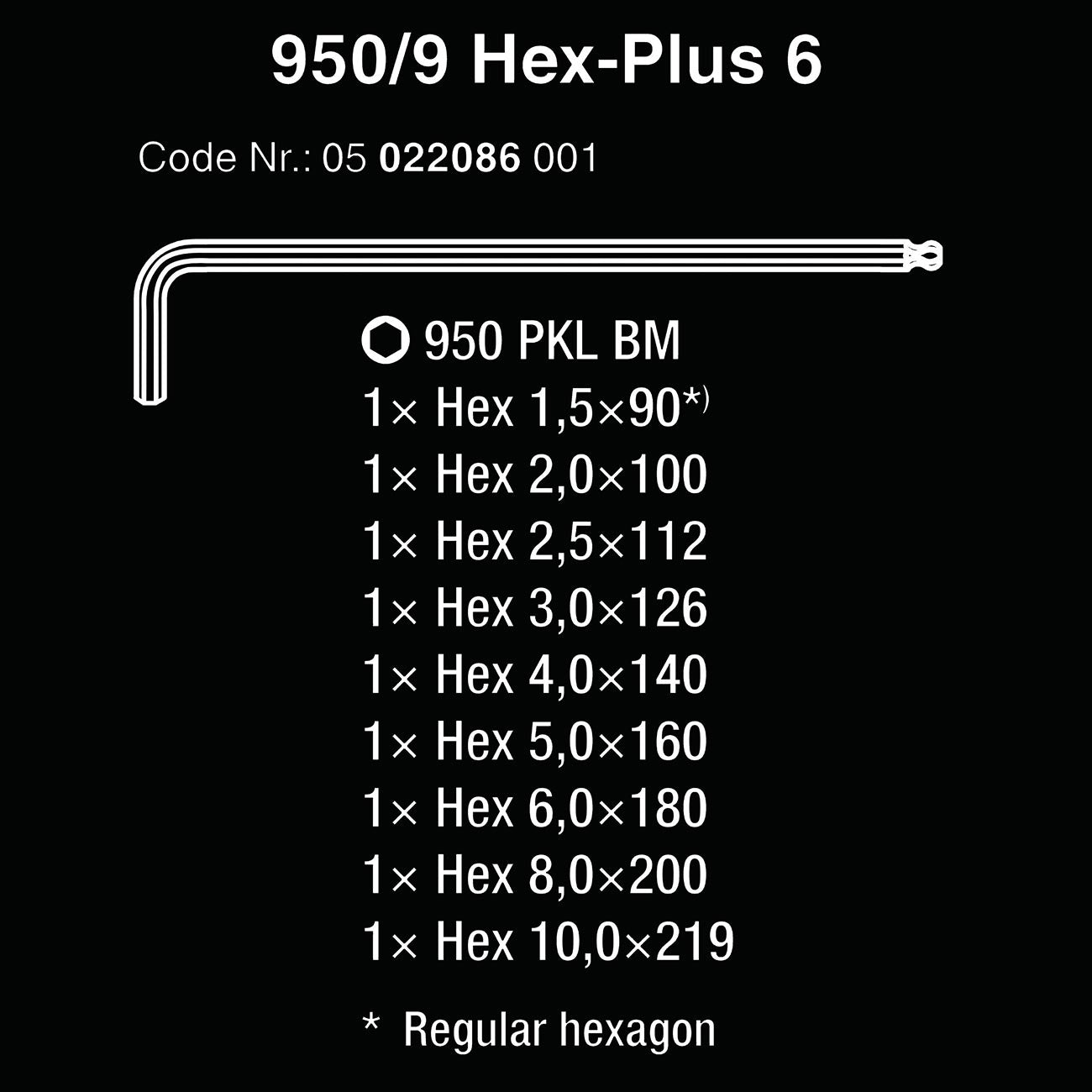 Wera Metric L-key Hex-plus Set (9 Piece Set)