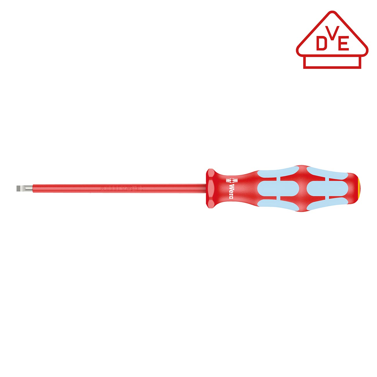 Wera Vde Insulated Stainless Steel Screwdriver: Slotted 5.5 X 125mm (with Lasertip)