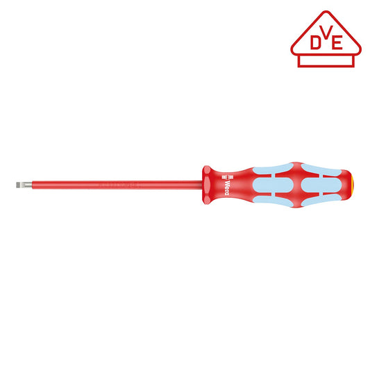 Wera Vde Insulated Stainless Steel Screwdriver: Slotted 5.5 X 125mm (with Lasertip)