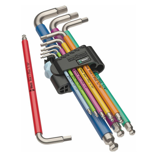 Wera 3950/9 Hex-plus Multicolour Sae Stainless Steel (9-piece Set)