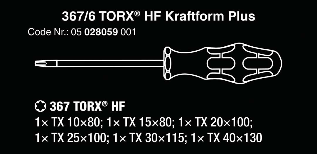 Wera Torx Screwdriver Set With Rack (6-piece Set)