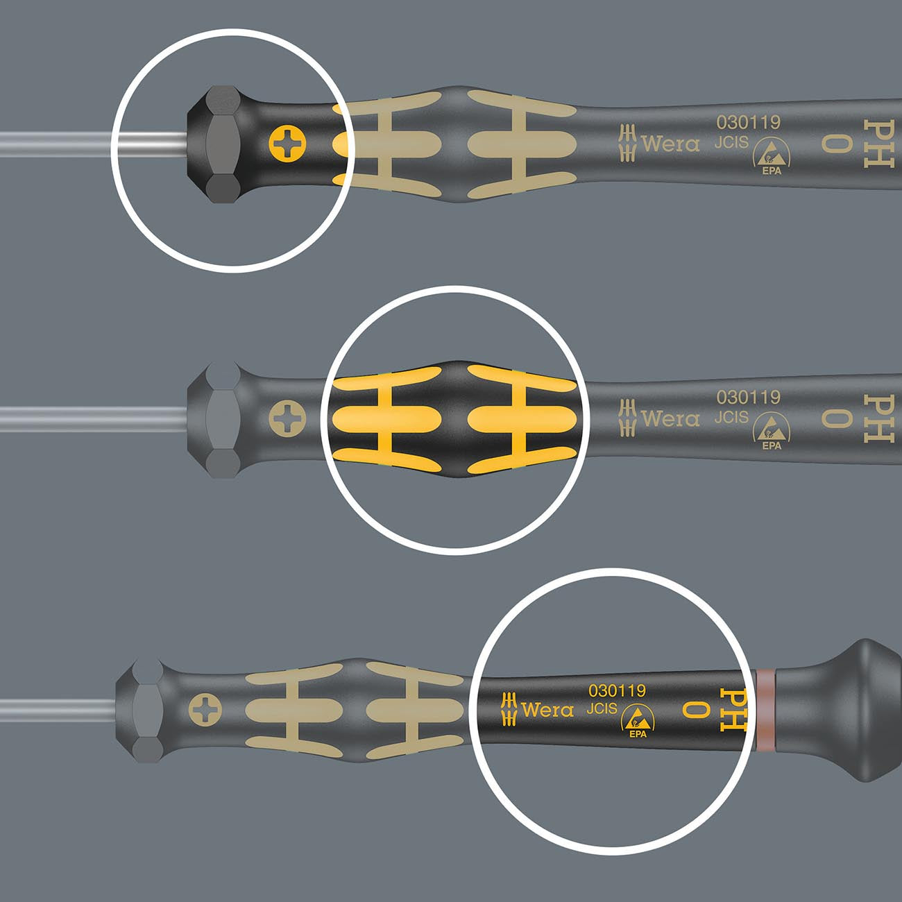 Wera 1578 A/6 Esd Screwdriver Set And Rack For Electronic Applications (6 Piece)