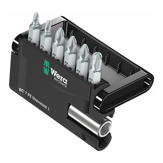 Wera Mini-check Bit-check Drive Bits Pozidriv & Universal Bitholder (7 Piece Set)