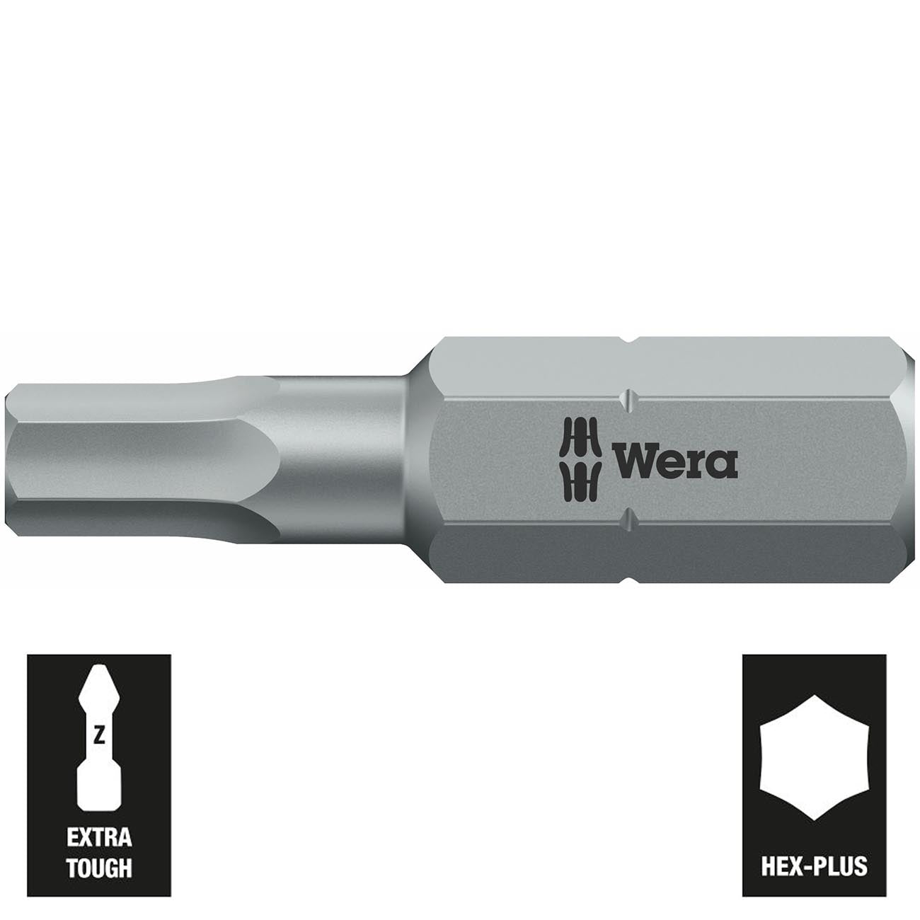 Wera 2mm Hex-plus Bit - 1/4" Drive