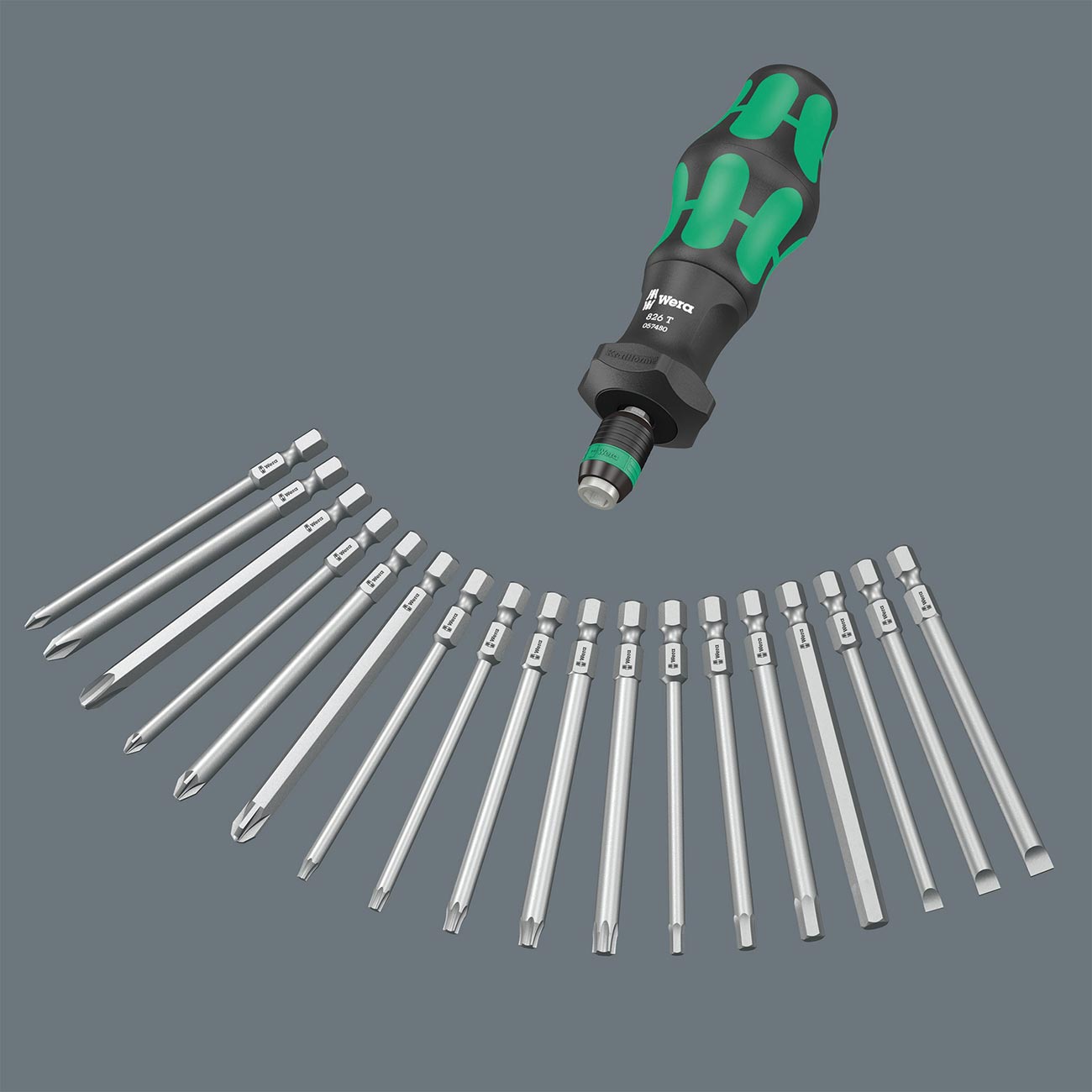 Wera Tools Kraftform Kompakt Turbo Screwdriver With Sae Bits (18 Bits)