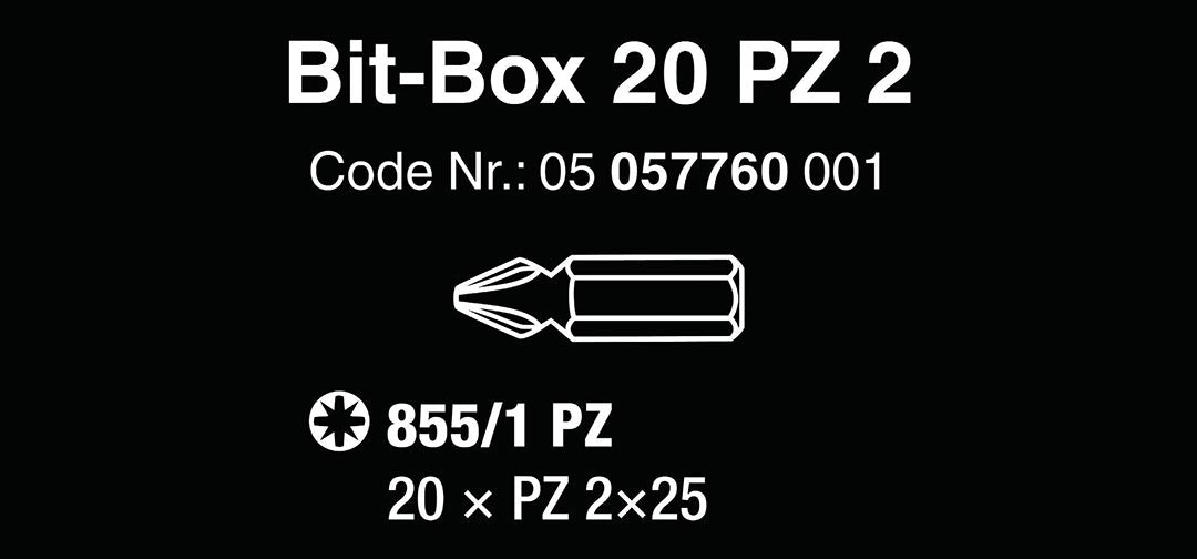 Wera Bit-box Holds (20) Pz2x25 Mm Bits