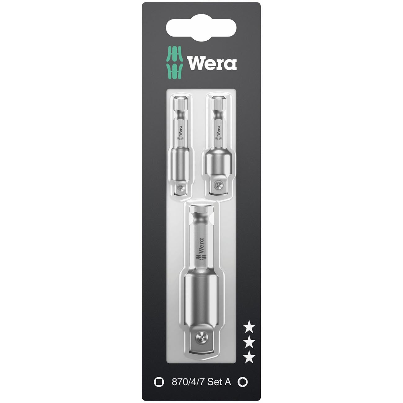 Wera 870/4/7 Set 1/4" Drive Adapter Set (3 Piece)