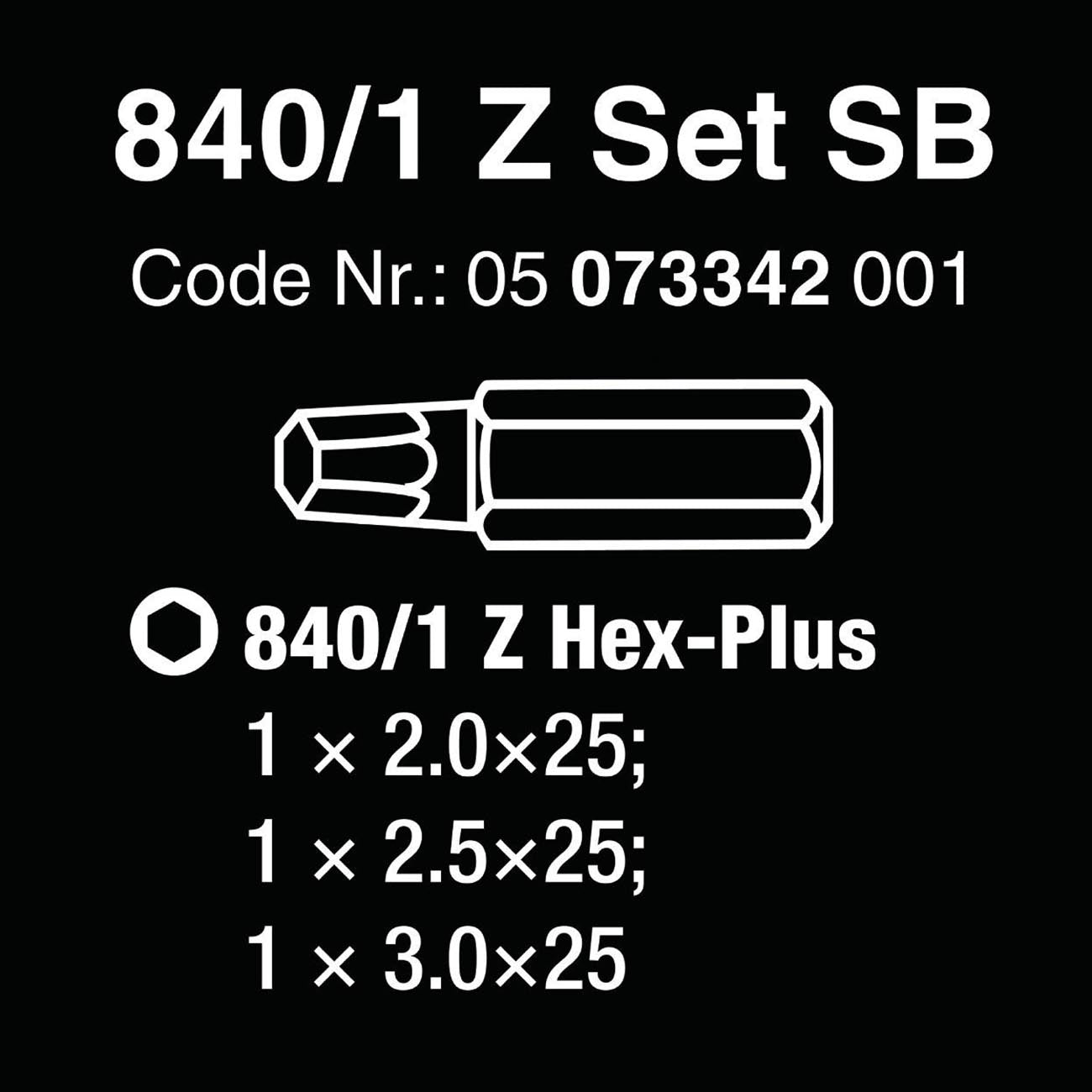 Wera Metric Hex-plus Bit Set (3-piece Set)