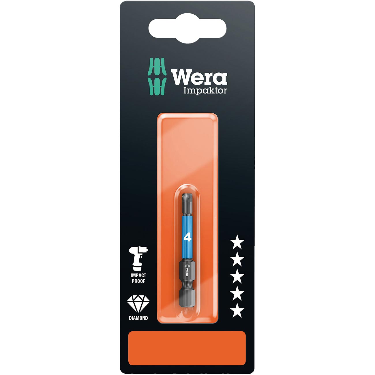 Wera Metric Impaktor Hexplus 4 X 50 Mm Bit - 1/4″ Drive