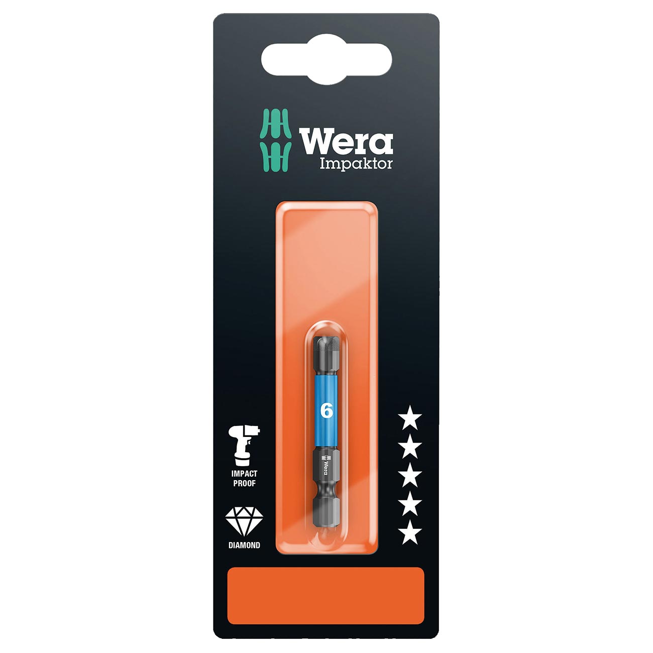 Wera Metric Impaktor Hexplus 6 X 50 Mm Bit - 1/4″ Drive