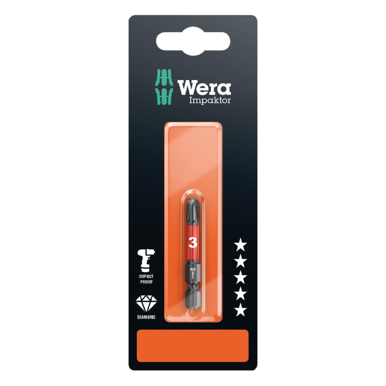 Wera Impaktor Phillips Ph #3 X 50 Mm Bit - 1/4″ Drive