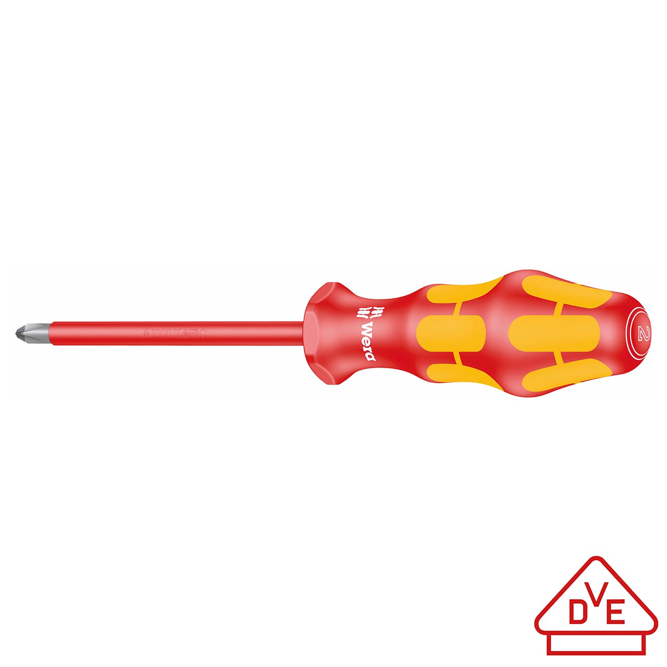 Wera Screwdriver: Insulated Phillips Ph #2 X 100mm (on Hang-tag With Lasertip)