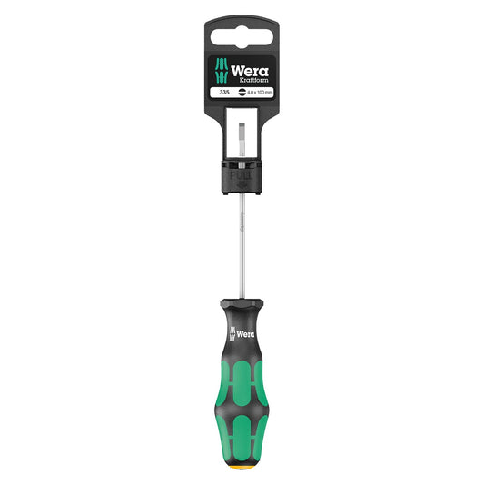 Wera Screwdriver: Slotted 4mm X 100mm Lasertip (on Hang-tag)