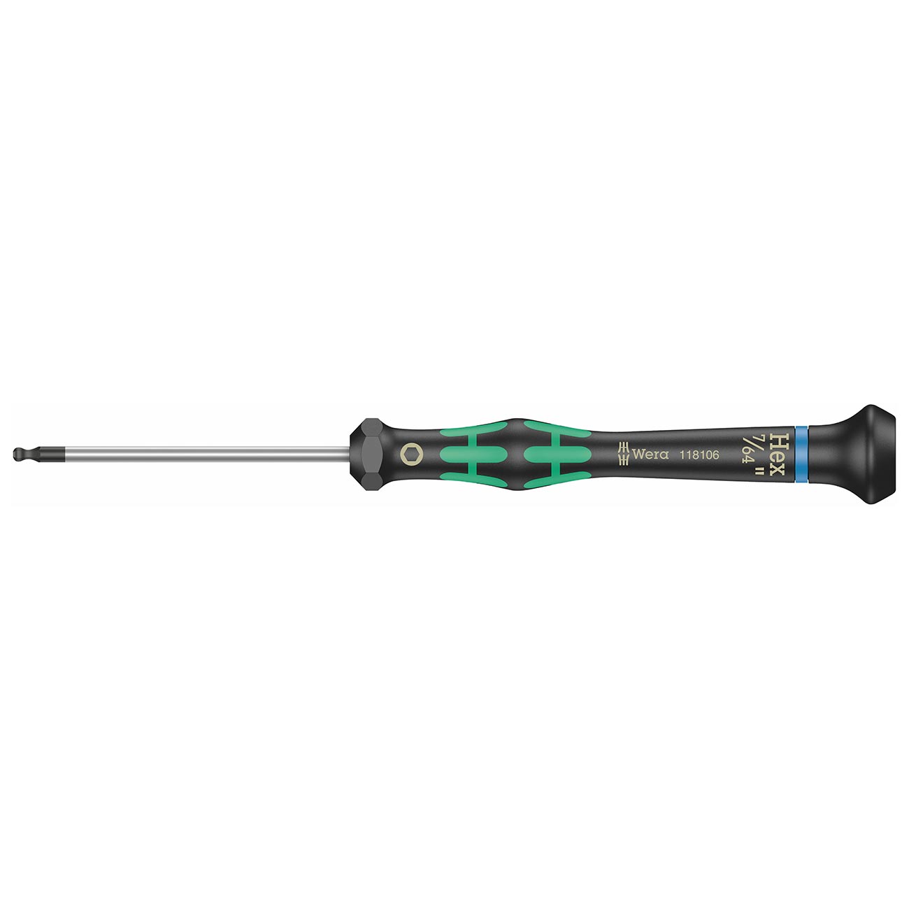 Wera Precision Screwdriver: Ball-end Hex 7/64" X 60 Mm