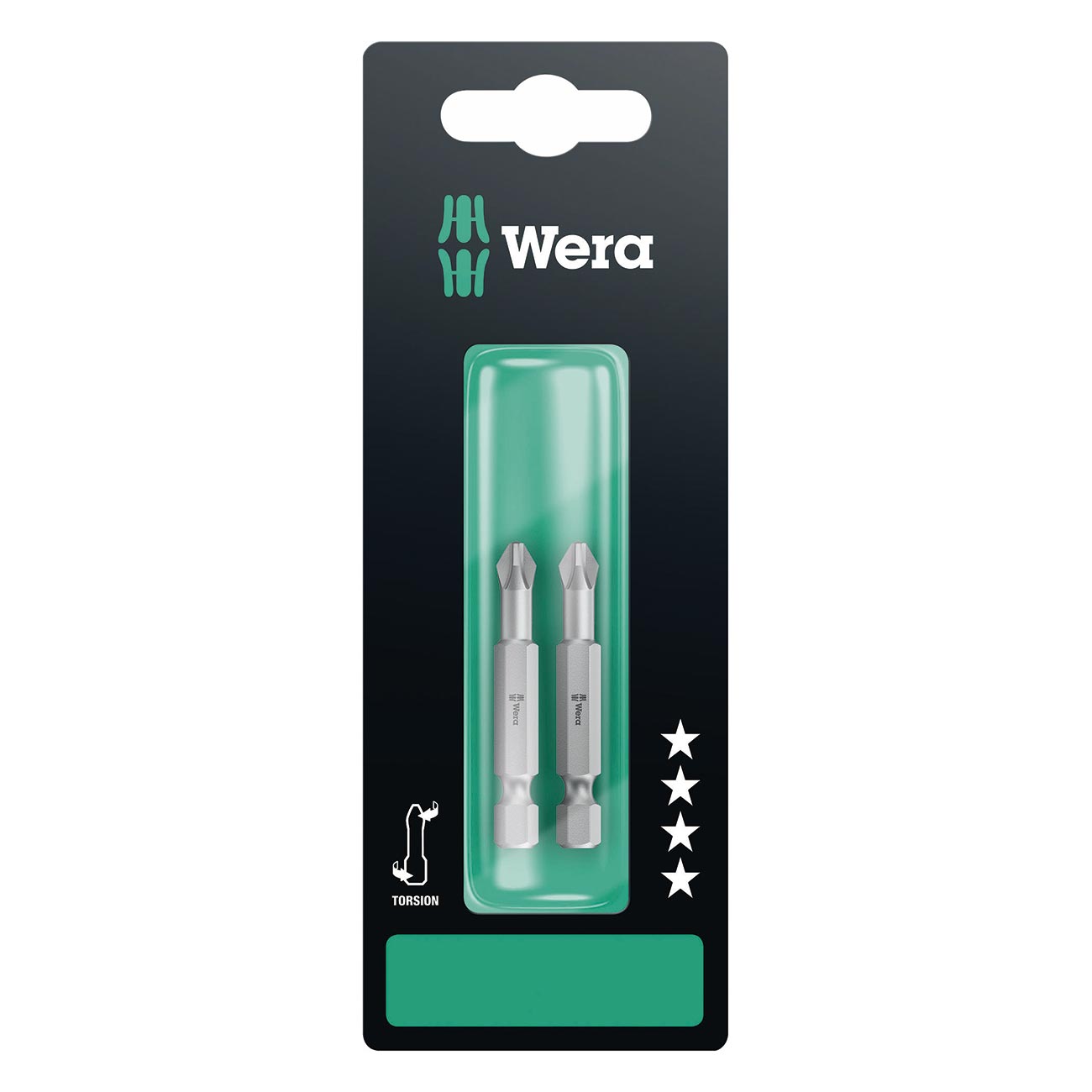 Wera Phillips Long Bit: Ph #2 Bit X 50mm – 1/4″ Drive (2-pack)