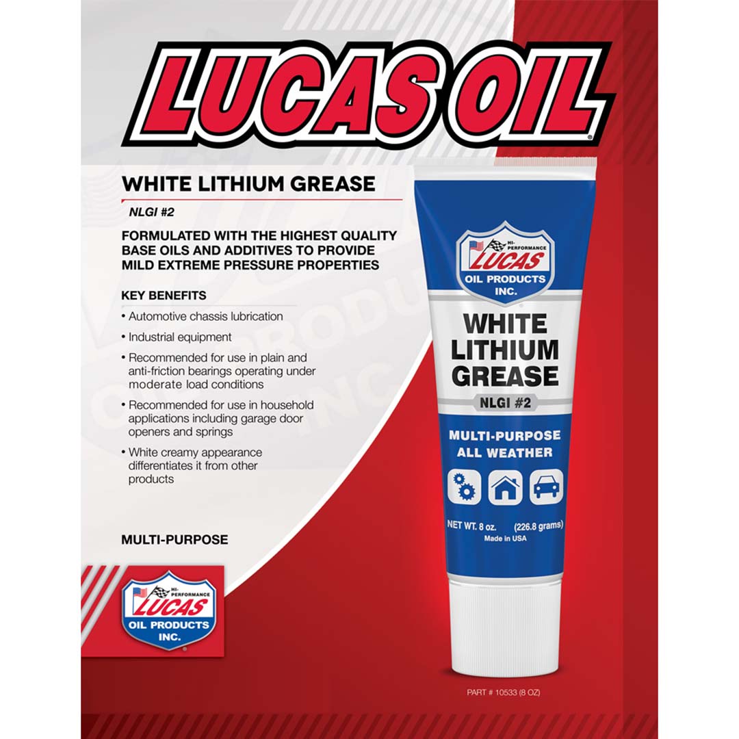 Lucas Oil White Lithium Grease - 8 Oz Tube