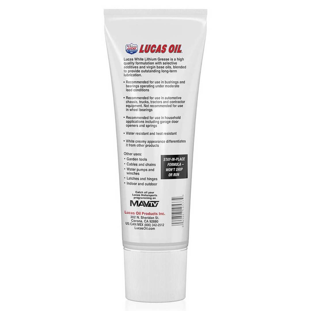 Lucas Oil White Lithium Grease - 8 Oz Tube