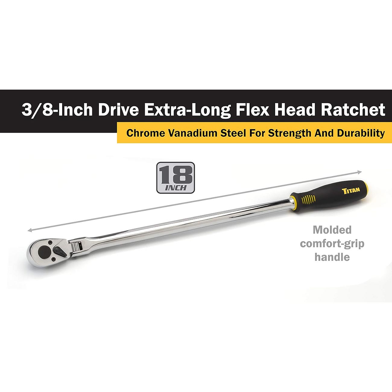 Titan 3/8" Drive X 18" Extra-long Flex Head Ratchet