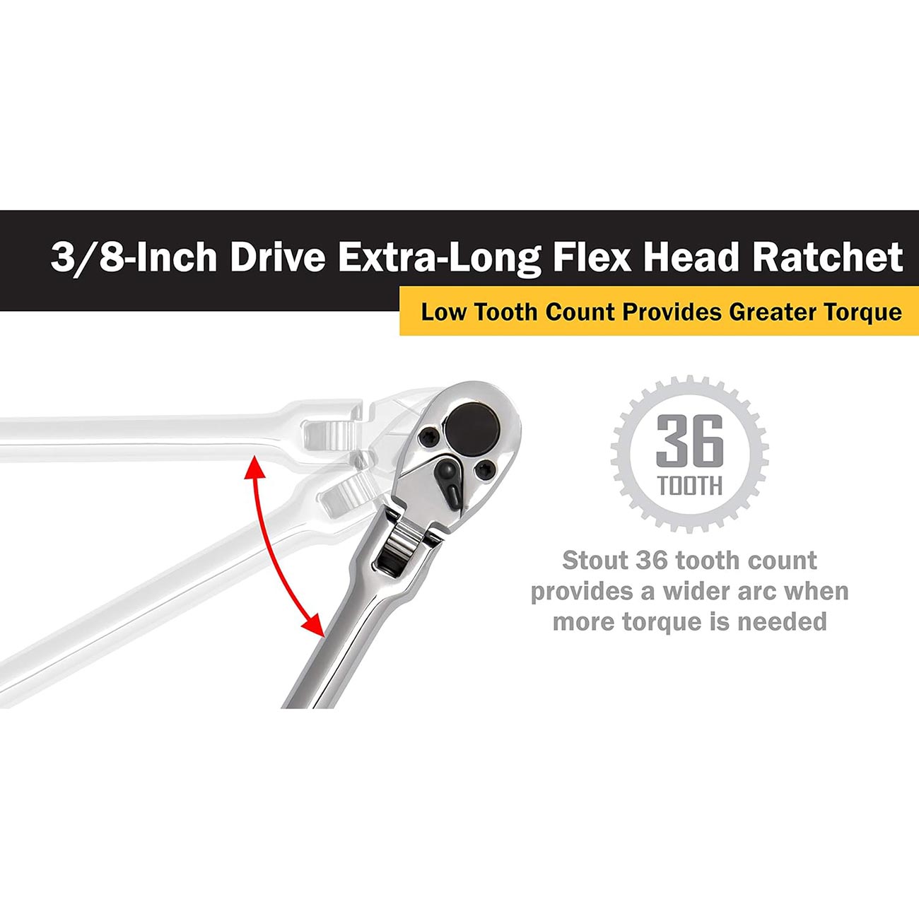 Titan 3/8" Drive X 18" Extra-long Flex Head Ratchet