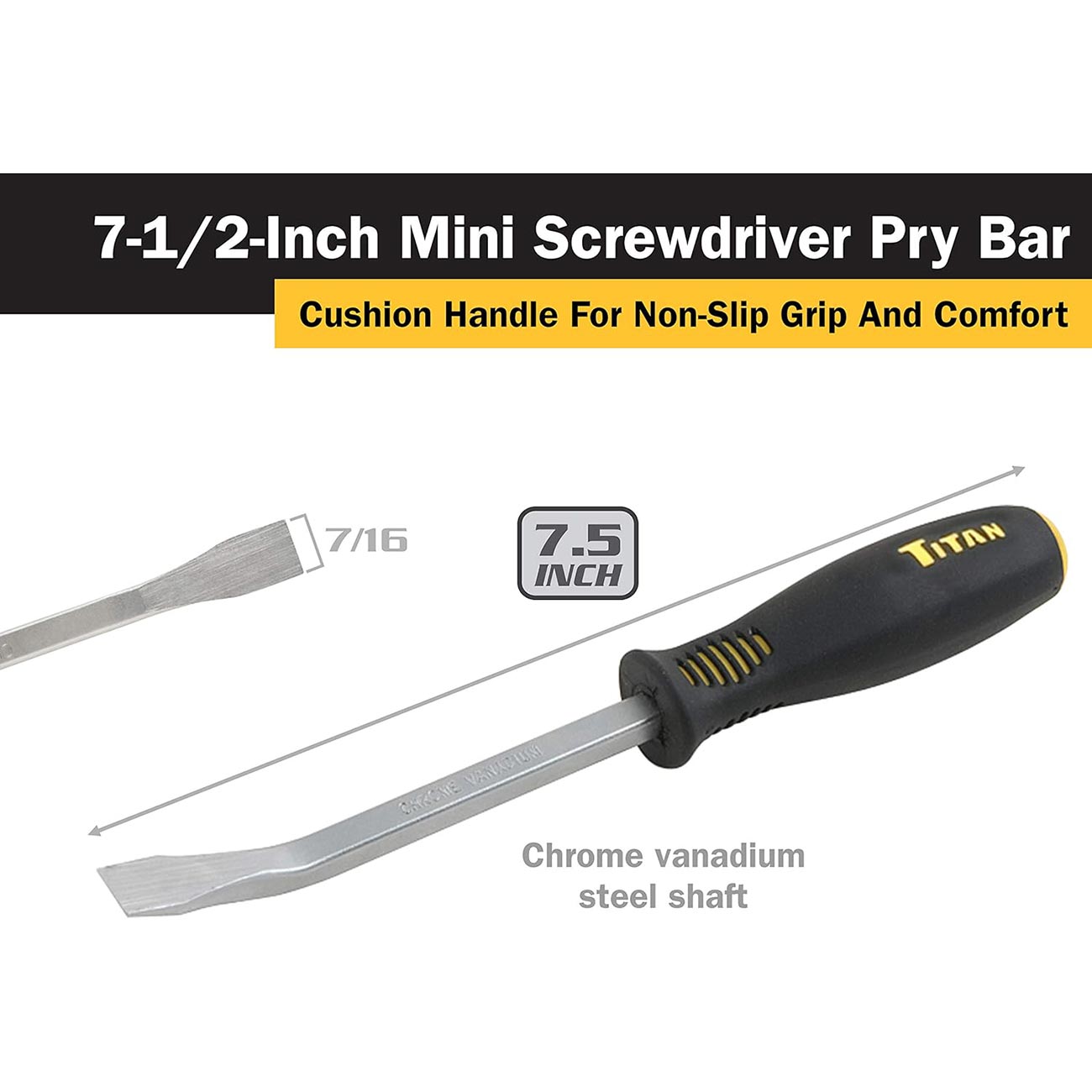 Titan 7-1/2" Mini Screwdriver Pry Bar