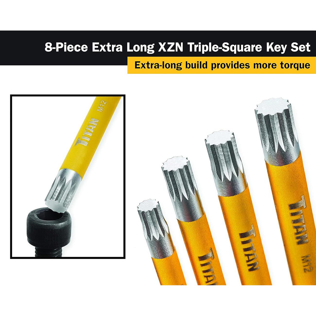 Titan Extra-long Triple-square Key Set (8 Piece Set)