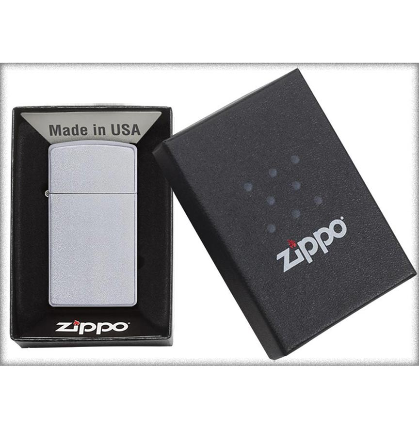 Zippo *1605* Windproof Lighter Slim Satin Chrome