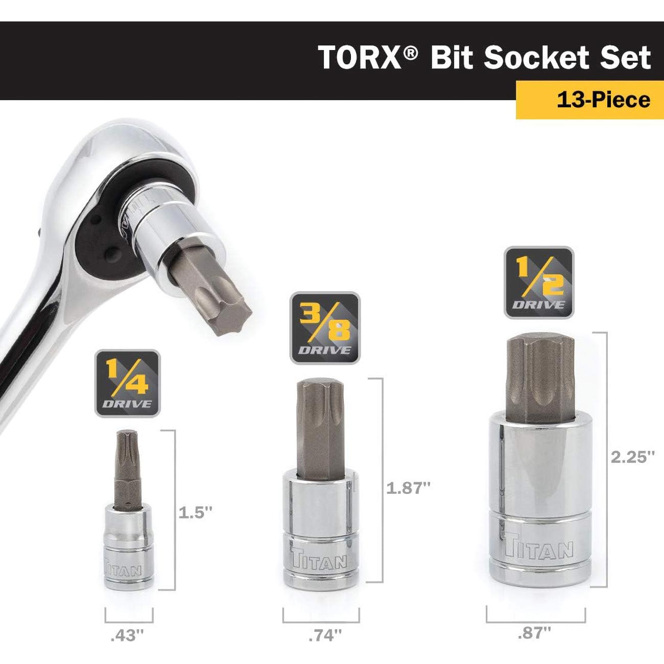 Titan Torx Bit Socket Set (13 Piece Set)