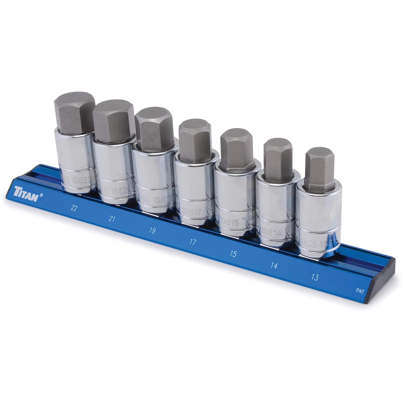 Titan 1/2" Drive - Metric Large Hex Bit Socket Set (7 Piece Set)