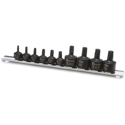 Titan Impact Grade Stubby Star Bit Socket Set (10 Piece Set)