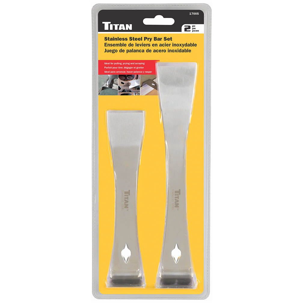 Titan Tool 2 Pc Stainless Steel Pry Bar/scraper Set