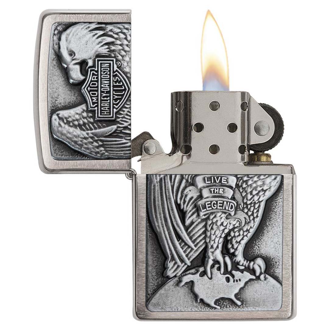 Zippo Windproof Lighter Harley-davidson Eagle Wings Live The Legend