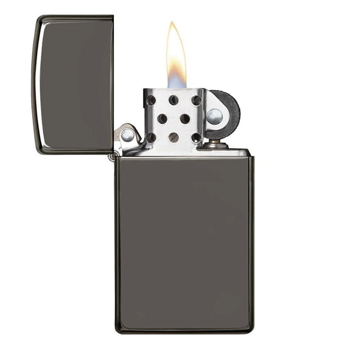 Zippo Windproof Lighter Slim Case Black Ice Finish