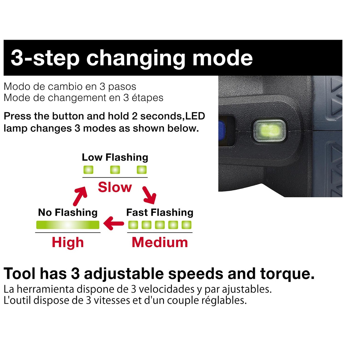 Vessel Ball Grip Rechargeable Screwdriver - 3 Adjustable Speeds Includes - 5 Bits