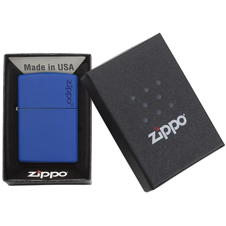 Zippo Windproof Lighter Classic Royal Blue Matte Zippo Logo