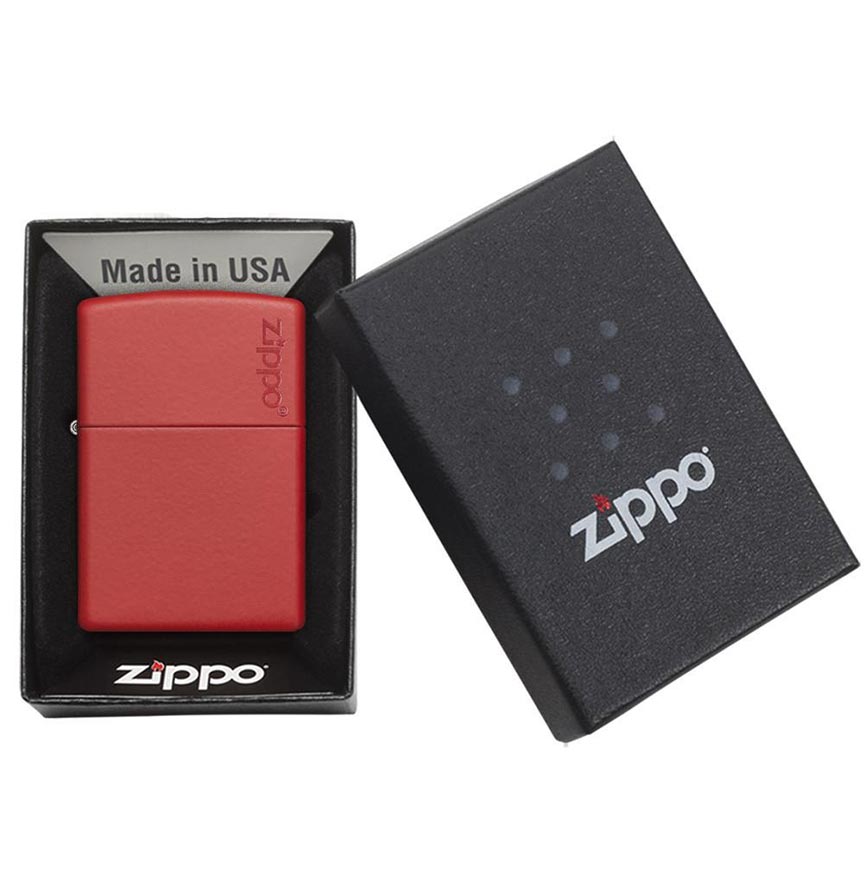 Zippo Windproof Lighter Red Matte W/zippo Logo