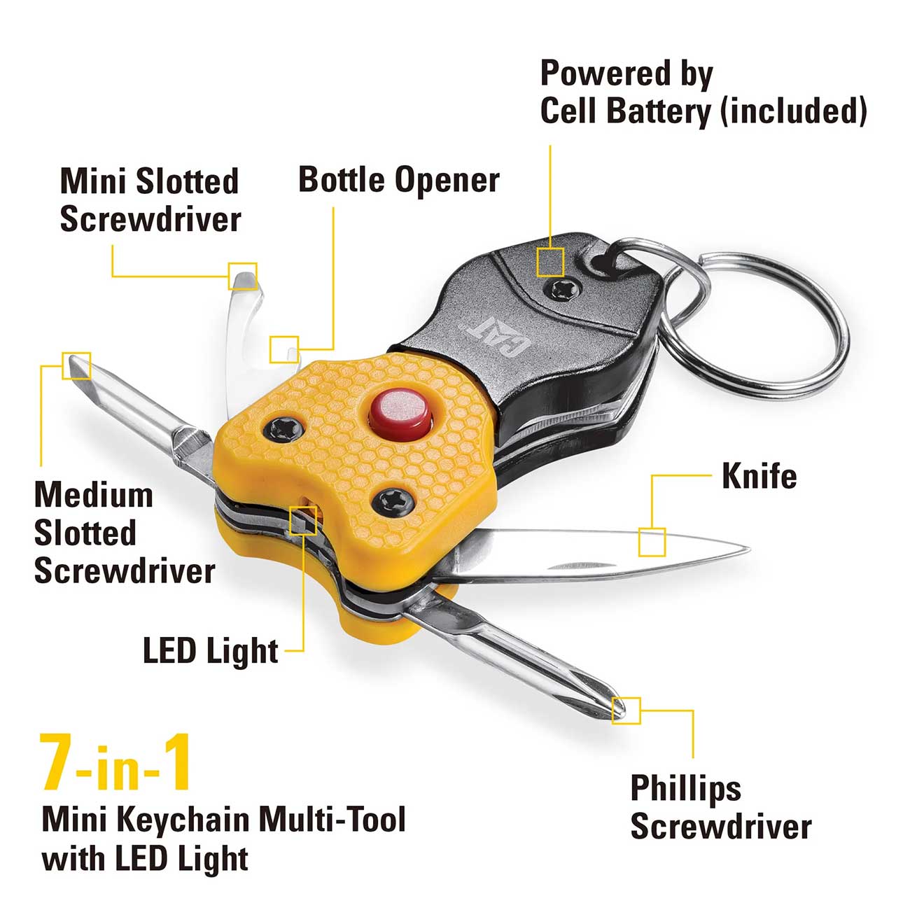 Cat 3 Piece 12-in-1 Multitool Knife And Multitool Key Chain Gift Box Set