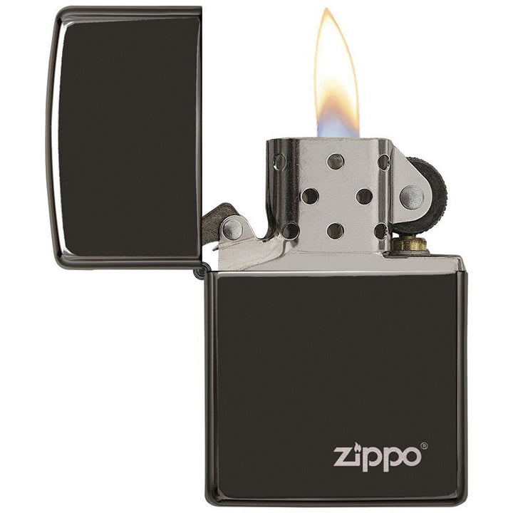 Zippo Windproof Lighter Ebony Finish W/zippo Logo