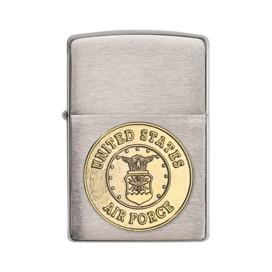 Zippo Windproof Lighter U.s. Air Force Crest Emblem Brushed Chrome