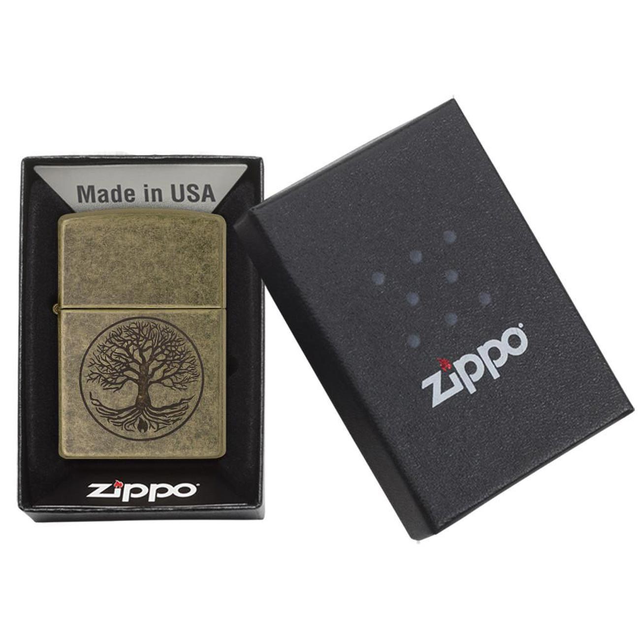 Zippo Windproof Lighter Tree Of Life Antique Brass Finish