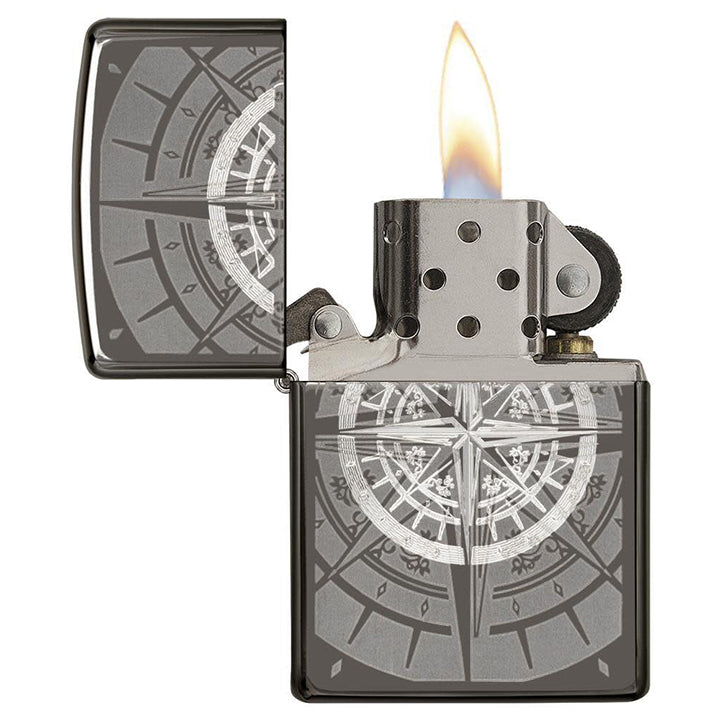 Zippo Windproof Lighter Black Ice® Compass