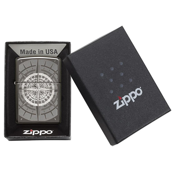 Zippo Windproof Lighter Black Ice® Compass