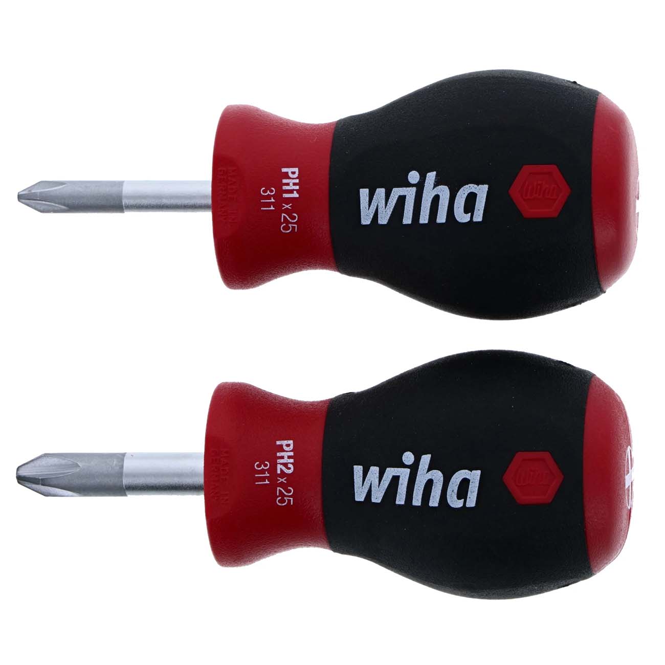 Wiha Softfinish Stubby Phillips Screwdriver Set (2 Piece Set)