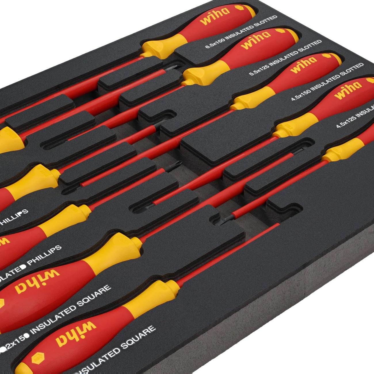 Wiha Insulated Softfinish Cushion Grip Screwdriver Tray Set (10 Piece)