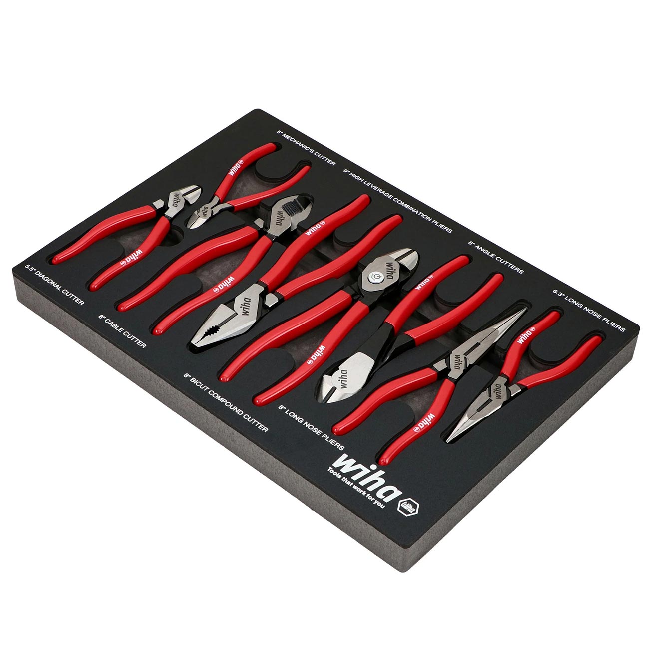 Wiha Classic Grip Pliers And Cutters Tray Set (8 Piece Set)