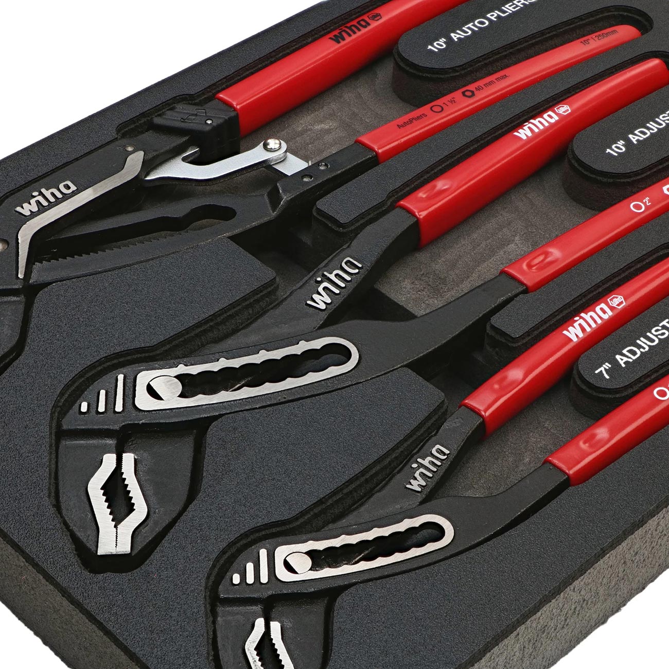 Wiha Classic Grip V-jaw Tongue And Groove Pliers Tray Set (3 Piece Set)