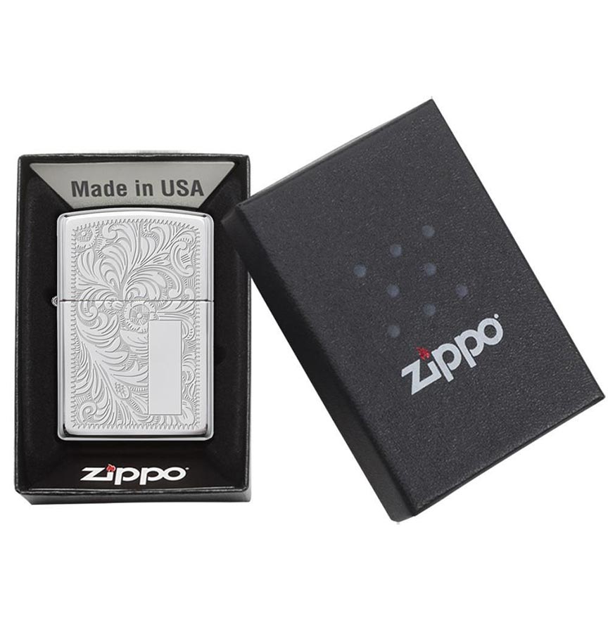 Zippo Windproof Lighter Venetian 352 High Polish Chrome