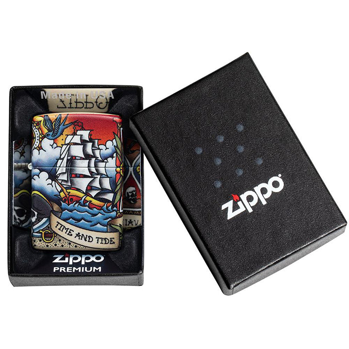 Zippo Windproof Lighter Nautical Tattoo Design